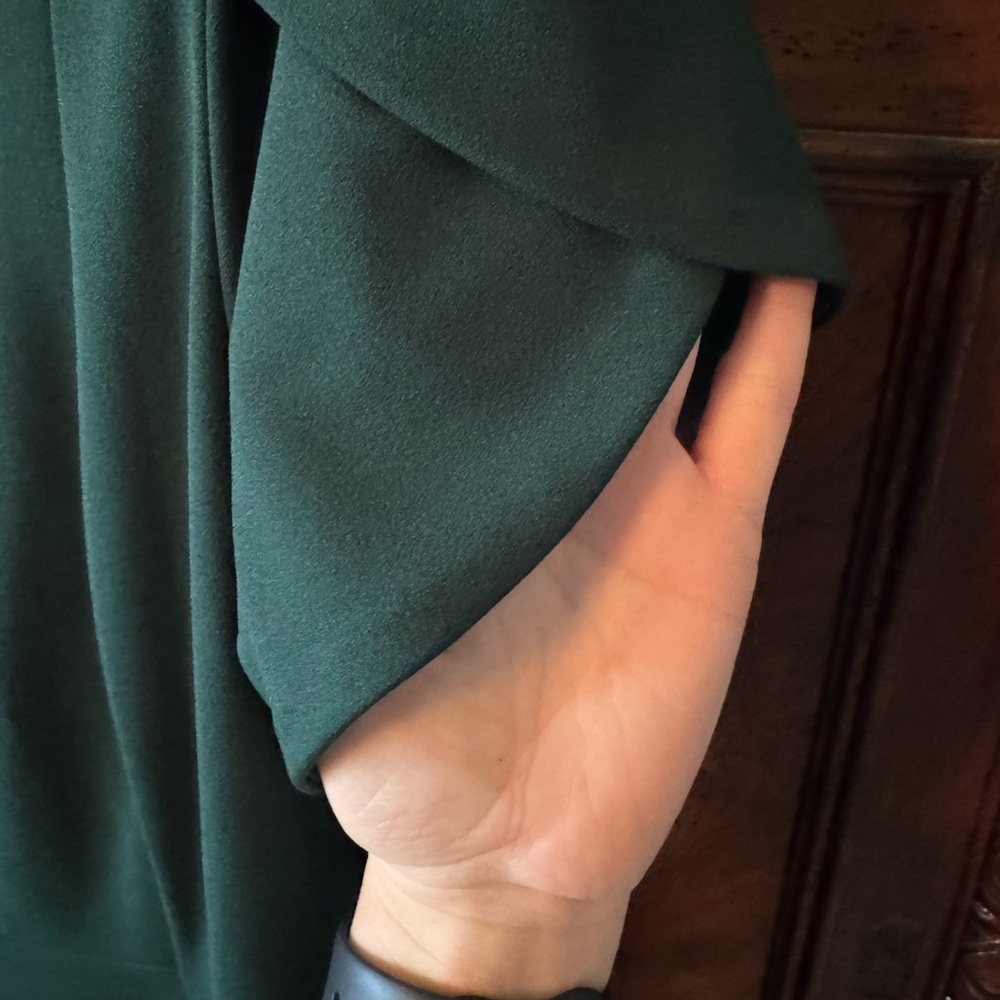 Calvin Klein Dark Green Tulip Sleeve Dress - Picture 3 of 5